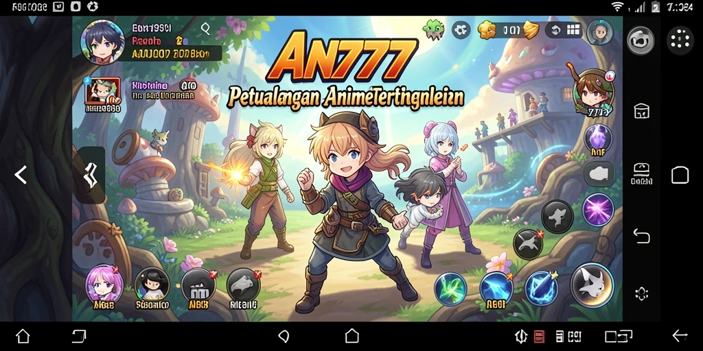 Screenshot menunjukkan pertarungan seru antara karakter anime dalam AN777.