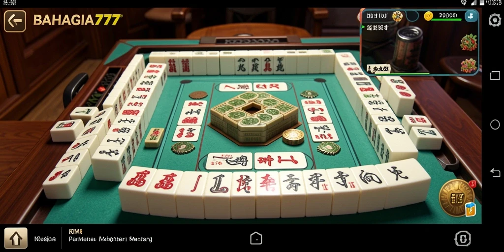 Screenshot gameplay BAHAGIA777 saat pemain menyusun ubin Mahjong.