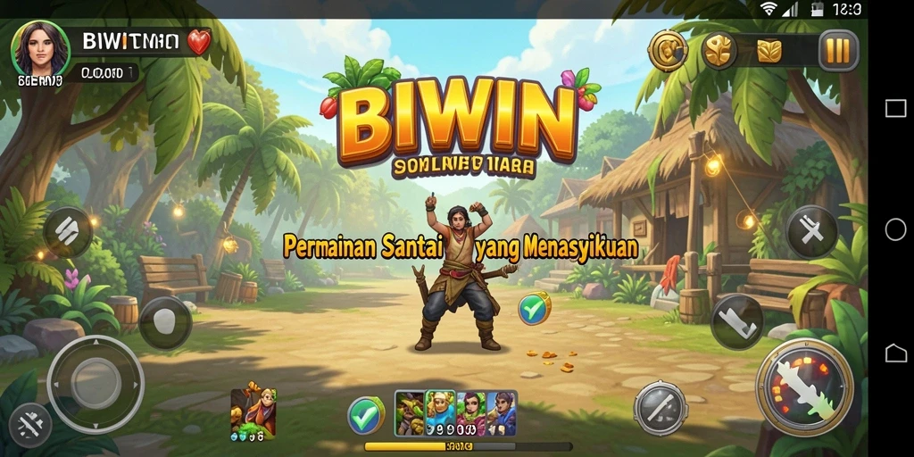 Tampilan gameplay BIWIN yang cerah dan menarik.