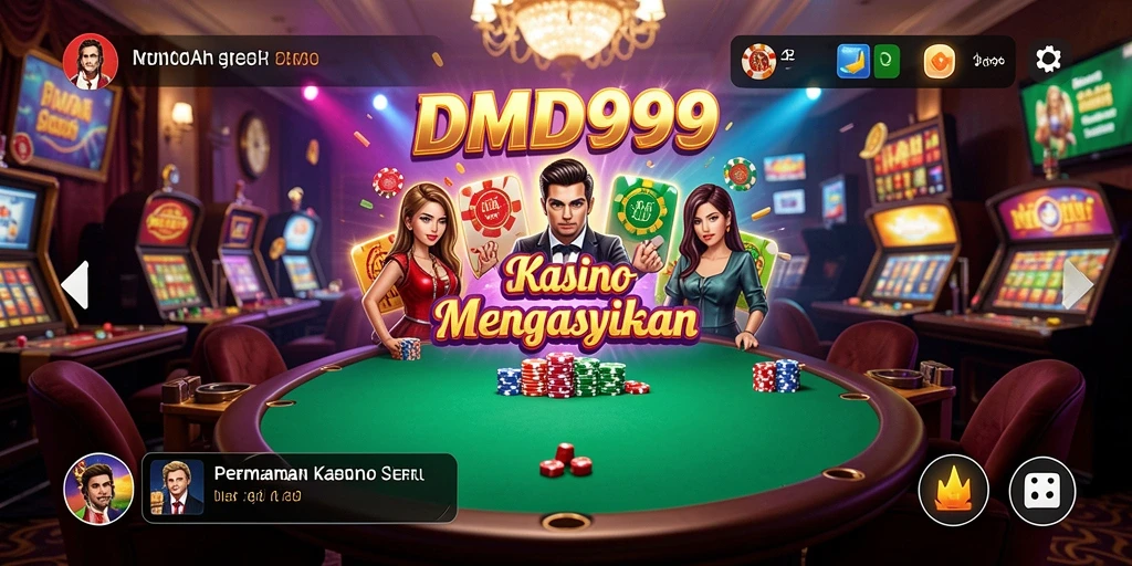 Screenshot gameplay DMD999 menampilkan pengalaman Kasino yang mendebarkan.