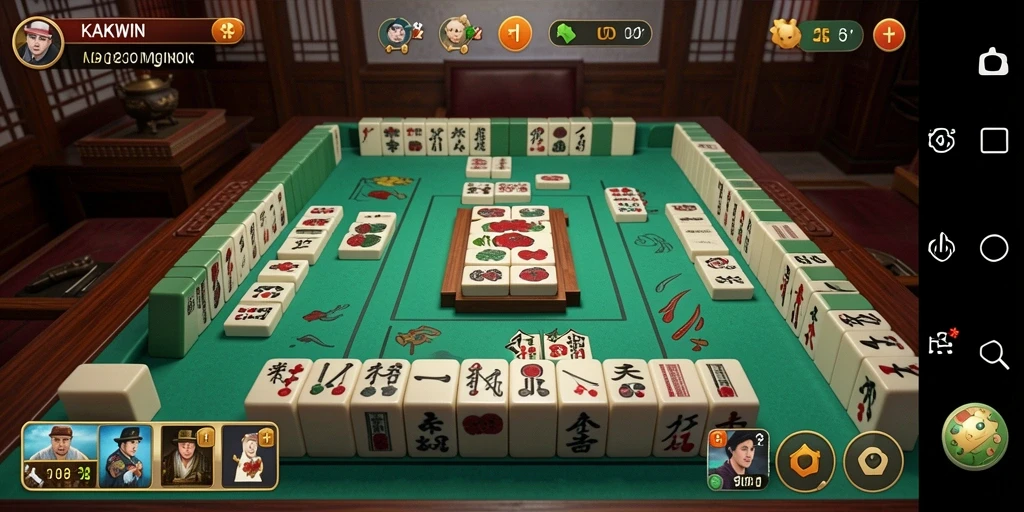Tampilan gameplay KAKWIN yang menarik dengan elemen Mahjong.