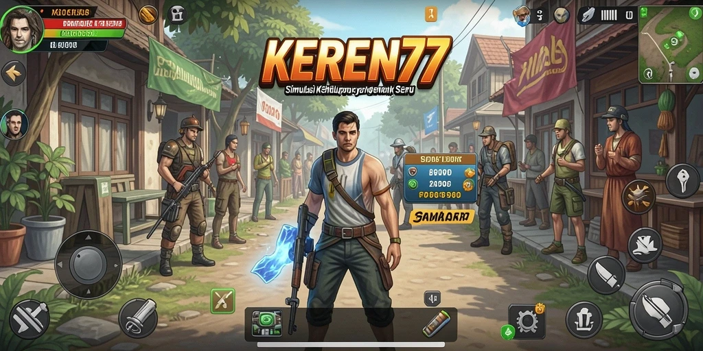 Tampilan gameplay menarik dari KEREN77 dengan lingkungan interaktif.