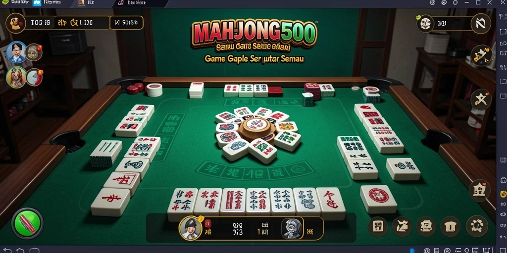 Tampilan gameplay seru di MAHJONG500 saat bermain Gaple.