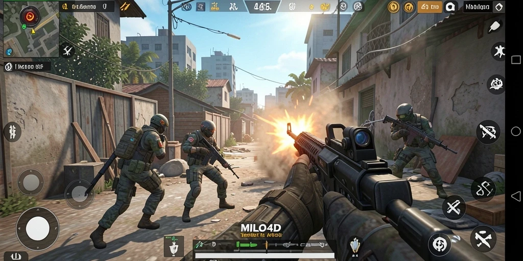 Tampilan gameplay seru dari MILO4D dengan aksi pertempuran yang intens.